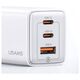 Wall Charger USAMS 2xUSB-C+1xUSB 65W (only head) GaN PD3.0 +QC3.0 Fast Charging gradient purple Sandru Series CC180TC03 (US-CC180) 6958444905181