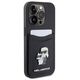 Original Case APPLE IPHONE 15 PRO Karl Lagerfeld Hardcase Saffiano Cardslot Karl&Choupette Metal Pin (KLHCP15LSAPKCNPK) black 3666339165536