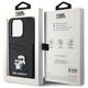 Original Case APPLE IPHONE 15 PRO Karl Lagerfeld Hardcase Saffiano Cardslot Karl&Choupette Metal Pin (KLHCP15LSAPKCNPK) black 3666339165536