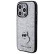Original Case APPLE IPHONE 15 PRO MAX Karl Lagerfeld Hardcase Fixed Glitter Choupette Logo Metal Pin (KLHCP15XGCNPSG) silver 3666339165307