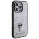 Original Case APPLE IPHONE 15 PRO MAX Karl Lagerfeld Hardcase Fixed Glitter Choupette Logo Metal Pin (KLHCP15XGCNPSG) silver 3666339165307