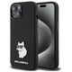 Original Case APPLE IPHONE 15 PLUS Karl Lagerfeld Silicone Choupette Metal Pin (KLHCP15MSMHCNPK) black 3666339166366