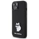Original Case APPLE IPHONE 15 PLUS Karl Lagerfeld Silicone Choupette Metal Pin (KLHCP15MSMHCNPK) black 3666339166366