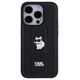 Original Case IPHONE 14 PRO Karl Lagerfeld Hardcase Gripstand Saffiano Choupette Pins (KLHCP14LGSACHPK) black 3666339207410