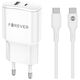 Forever TC-01-20AC PD QC charger 1x USB-C 1x USB 20W white + USB-C - USB-C cable 20W 5907457738560
