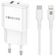 Forever TC-01-20AC PD QC charger 1x USB-C 1x USB 20W white + USB-C - Lightning cable 20W 5907457738584