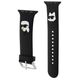 Strap for APPLE WATCH 4 / 5 / 6 / 7 / 8 / SE / ULTRA (42 / 44 / 45 / 49 MM) Karl Lagerfeld Strap 3D Rubber Karl&Choupette Heads (KLAWLSLKCNK) black 3666339190088