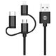 Forever 3in1 cable USB - Lightning + USB-C + microUSB 1,0 m 1,5A black 5900495620248