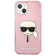 Original Case IPHONE 13 MINI Karl Lagerfeld Hardcase Glitter Karl`s Head (KLHCP13SKHTUGLP) pink 3666339027537