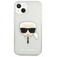 Original Case IPHONE 13 MINI Karl Lagerfeld Hardcase Glitter Karl`s Head (KLHCP13SKHTUGLS) silver 3666339027452
