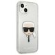 Original Case IPHONE 13 MINI Karl Lagerfeld Hardcase Glitter Karl`s Head (KLHCP13SKHTUGLS) silver 3666339027452