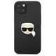 Original Case IPHONE 13 MINI Karl Lagerfeld Hardcase Leather Ikonik Karl`s Head Metal (KLHCP13SPKMK) black 3666339028497