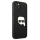 Original Case IPHONE 13 MINI Karl Lagerfeld Hardcase Leather Ikonik Karl`s Head Metal (KLHCP13SPKMK) black 3666339028497