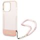 Original Case IPHONE 14 PRO MAX Guess Hardcase Translucent Pearl Strap pink 3666339064310