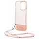 Original Case IPHONE 14 PRO MAX Guess Hardcase Translucent Pearl Strap pink 3666339064310