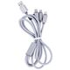 Maxlife 3in1 cable USB - Lightning + USB-C + microUSB 1,0 m 2,1A grey nylon 5900495796172