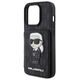 Original Case APPLE IPHONE 15 PRO Karl Lagerfeld Hardcase Saffiano Cardslots and Stand Monogram Ikonik Patch (KLHCP15LSAKKNSCK) black 3666339169497