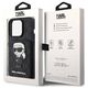 Original Case APPLE IPHONE 15 PRO Karl Lagerfeld Hardcase Saffiano Cardslots and Stand Monogram Ikonik Patch (KLHCP15LSAKKNSCK) black 3666339169497