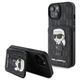 Original Case APPLE IPHONE 15 Karl Lagerfeld Hardcase Saffiano Cardslots and Stand Monogram Ikonik Patch (KLHCP15SSAKKNSCK) black 3666339169473