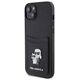 Original Case APPLE IPHONE 15 Karl Lagerfeld Hardcase Saffiano Cardslot Karl&Choupette Metal Pin (KLHCP15SSAPKCNPK) black 3666339165512