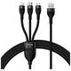 3in1 USB cable Baseus Flash Series, USB-C + micro USB + Lightning, 100W, 1.2m (black) 6932172608712