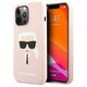 Original Case IPHONE 13 PRO Karl Lagerfeld Hardcase Silicone Karl`s Head (KLHCP13LSLKHLP) light pink 3666339027759