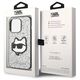 Original Case IPHONE 14 PRO Karl Lagerfeld Hardcase Glitter Choupette Patch (KLHCP14LG2CPS) silver 3666339099459