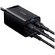 Baseus wall charger GaN3 Pro PD 65W 2x USB-C 2x USB black + USB-C - USB-C cable 6932172600334