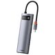 Hub 8in1 Baseus Metal Gleam Series, USB-C to 3x USB 3.0 + HDMI + USB-C PD + Ethernet RJ45 + microSD/SD 6953156204652