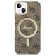 Original Case IPHONE 14 Guess Hardcase 4G Printed Stripe MagSafe (GUHMP14SP4RPSW) brown 3666339119775