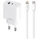 Maxlife MXTC-06-20AC PD QC charger 1x USB-C 1x USB 20W white + USB-C - Lightning cable 20W 5907457738423
