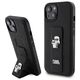 Original Case APPLE IPHONE 15 Karl Lagerfeld Hardcase Gripstand Saffiano Karl&Choupette Pins (KLHCP15SGSAKCPK) black 3666339206871