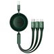 Baseus Bright Mirror 3, USB 3-in-1 cable for micro USB / USB-C / Lightning 66W / 2A 1.1m (Green) 6932172609122