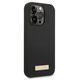Original Case IPHONE 14 PRO Guess Hard Case Silicone Logo Plate MagSafe black 3666339070243