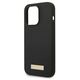 Original Case IPHONE 14 PRO Guess Hard Case Silicone Logo Plate MagSafe black 3666339070243