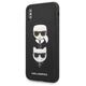 Original Case IPHONE X / XS Karl Lagerfeld Hardcase Saffiano Ikonik Karl&Choupette Head (KLHCPXSAKICKCBK) black 3666339055004