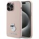 Original Case APPLE IPHONE 15 PRO Karl Lagerfeld Silicone Choupette Metal Pin (KLHCP15LSMHCNPP) pink 3666339166250