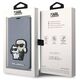 Original Case IPHONE 14 PRO MAX Karl Lagerfeld Bookcase Saffiano Karl & Choupette (KLBKP14XSANKCPG) silver 3666339122850