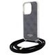 Original Case APPLE IPHONE 15 PRO Guess Hardcase Crossbody Cord 4G Print (GUHCP15LHC4SEK) black 3666339147945
