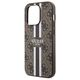 Original Case APPLE IPHONE 15 PRO Guess Hardcase 4G Printed Stripes MagSafe (GUHMP15LP4RPSW) brown 3666339203467