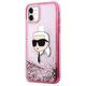 Original Case IPHONE 11 / XR Karl Lagerfeld Hardcase Liquid Glitter Karl Head (KLHCN61LNKHCP) pink 3666339375867