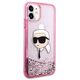 Original Case IPHONE 11 / XR Karl Lagerfeld Hardcase Liquid Glitter Karl Head (KLHCN61LNKHCP) pink 3666339375867