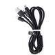 Maxlife 3in1 cable USB - Lightning + USB-C + microUSB 1,0 m 2,1A black nylon 5900495758200