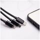 Maxlife 3in1 cable USB - Lightning + USB-C + microUSB 1,0 m 2,1A black nylon 5900495758200