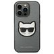 Original Case IPHONE 14 PRO Karl Lagerfeld Hardcase Saffiano Choupette Head Patch silver 3666339077013