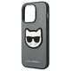 Original Case IPHONE 14 PRO Karl Lagerfeld Hardcase Saffiano Choupette Head Patch silver 3666339077013